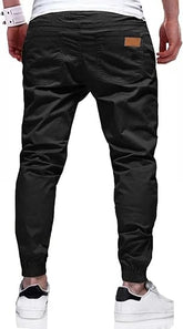 Mens Casual Joggers Pants - Cotton Drawstring Chino Cargo
